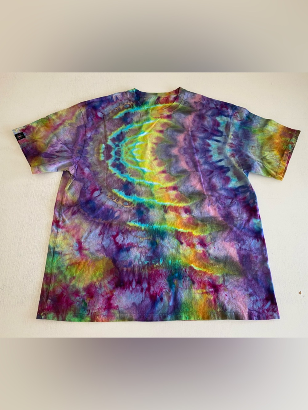 New collectionT shirt handmade Tie-Dye 100% cotton Short Sleeve Tee - Multicolor